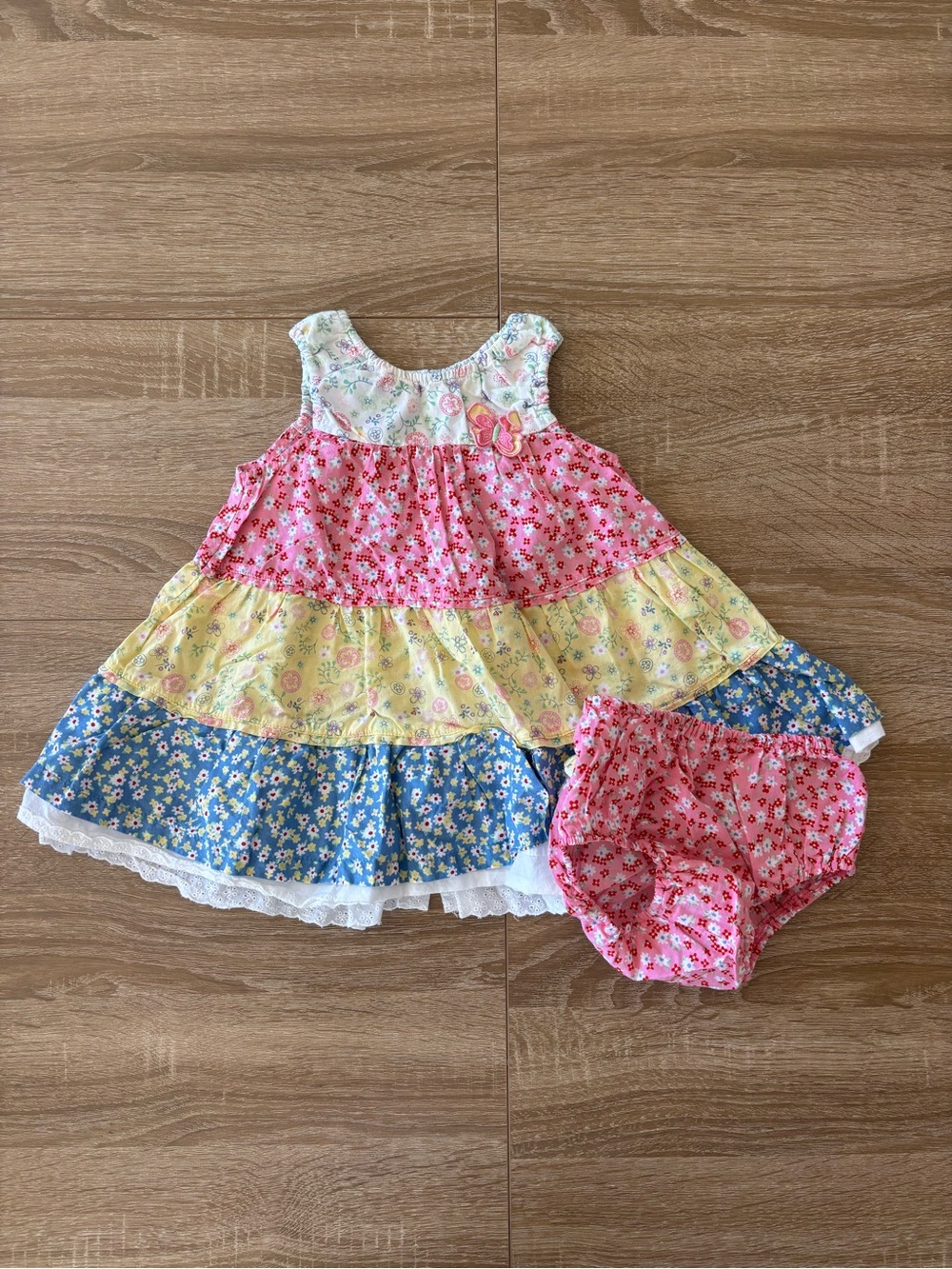 vintage the children’s place floral tiered dress and bloomers size 3-6 months